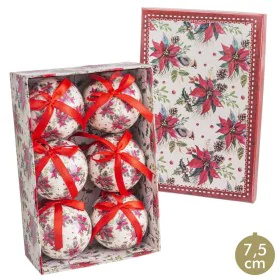 Bolas de Navidad Multicolor Papel Polyfoam Flor 7,5 x 7,5 x 7,5 cm (6 Unidades) de BigBuy Christmas, Navidad - Ref: S8803612,...