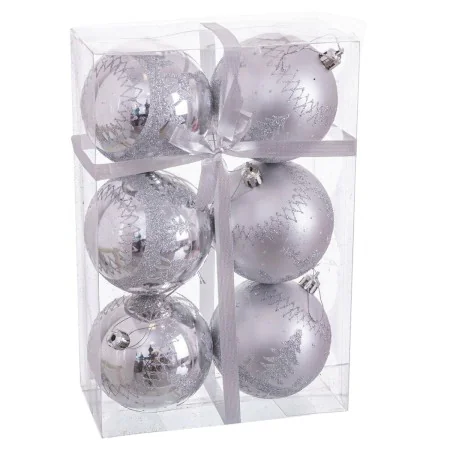 Boules de Noël Argent Plastique Cerf 8 x 8 x 8 cm (6 Unités) de BigBuy Christmas, Noël - Réf : S8803617, Prix : 7,80 €, Remis...