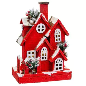 Christmas bauble Red Wood House 24 x 13 x 33 cm by BigBuy Christmas, Christmas - Ref: S8803743, Price: 28,91 €, Discount: %