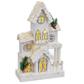 Adorno Natalício Branco Madeira Casa 24 x 11 x 39 cm de BigBuy Christmas, Natal - Ref: S8803760, Preço: 40,01 €, Desconto: %