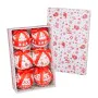 Bolas de Navidad HO-HO Blanco Rojo Papel Polyfoam 7,5 x 7,5 x 7,5 cm (6 Unidades) de BigBuy Christmas, Navidad - Ref: S880377...