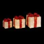 Décorations de Noël Blanc Rouge Métal Fibre Boîte Cadeau 25 x 25 x 31 cm (3 Unités) de BigBuy Christmas, Noël - Réf : S880378...