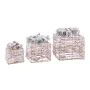 Christmas bauble Natural Metal Plastic Fibre Gift Box 25 x 25 x 36 cm (3 Units) by BigBuy Christmas, Christmas - Ref: S880378...