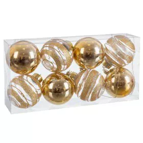 Christmas Baubles Golden Plastic 8 x 8 x 8 cm (8 Units) by BigBuy Christmas, Christmas - Ref: S8803784, Price: 8,60 €, Discou...