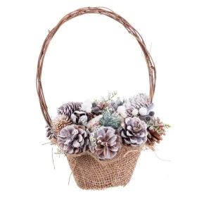 Christmas bauble Multicolour Rattan Plastic Foam Pineapples Basket 21 x 21 x 30 cm by BigBuy Christmas, Christmas - Ref: S880...