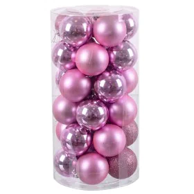 Boules de Noël Rose Plastique 6 x 6 x 6 cm (30 Unités) de BigBuy Christmas, Noël - Réf : S8803818, Prix : 10,50 €, Remise : %