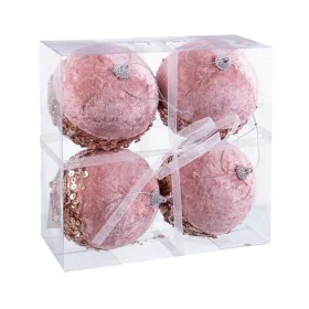 Palle di Natale Rosa Dorato Polyfoam Tessuto 10 x 10 x 10 cm (4 Unità) di BigBuy Christmas, Natale - Rif: S8803864, Prezzo: 1...