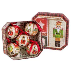 Bolas de Navidad Multicolor Papel Polyfoam Cascanueces 7,5 x 7,5 x 7,5 cm (5 Unidades) de BigBuy Christmas, Navidad - Ref: S8...