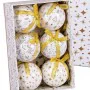 Boules de Noël Blanc Doré Papier Polyfoam 7,5 x 7,5 x 7,5 cm (6 Unités) de BigBuy Christmas, Noël - Réf : S8803910, Prix : 13...