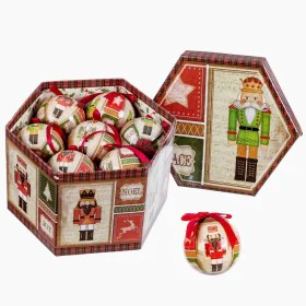 Boules de Noël Multicouleur Papier Polyfoam Casse-Noisette 7,5 x 7,5 x 7,5 cm (14 Unités) de BigBuy Christmas, Noël - Réf : S...