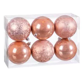 Bolas de Natal Bege Plástico 8 x 8 x 8 cm (6 Unidades) de BigBuy Christmas, Natal - Ref: S8803930, Preço: 6,73 €, Desconto: %