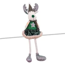 Christmas bauble Green Multicolour Sand Fabric Reindeer 12 x 5 x 42 cm by BigBuy Christmas, Christmas - Ref: S8803934, Price:...