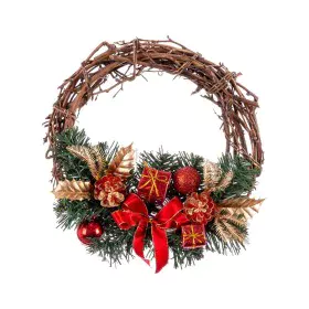 Advent wreathe Rattan Red Multicolour PVC 20 x 20 x 10 cm by BigBuy Christmas, Christmas - Ref: S8803950, Price: 9,43 €, Disc...