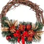 Couronne de Noël Rotin Rouge Multicouleur PVC 20 x 20 x 10 cm de BigBuy Christmas, Noël - Réf : S8803950, Prix : 9,43 €, Remi...