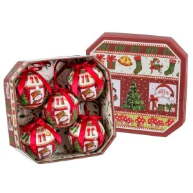 Weihnachtsbaumkugeln Bunt Papier Polyfoam Weihnachtsmann 7,5 x 7,5 x 7,5 cm (5 Stück) von BigBuy Christmas, Weihnachten - Ref...