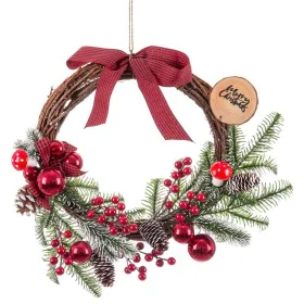 Couronne de Noël Rouge Multicouleur Rotin Plastique Ananas 40 cm de BigBuy Christmas, Noël - Réf : S8804013, Prix : 22,45 €, ...