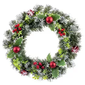 Couronne de Noël Rouge Multicouleur Plastique 40 cm de BigBuy Christmas, Noël - Réf : S8804036, Prix : 17,50 €, Remise : %