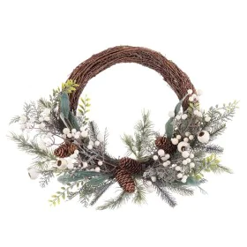 Couronne de Noël Multicouleur Naturel Rotin Plastique 50 cm de BigBuy Christmas, Noël - Réf : S8804058, Prix : 34,24 €, Remis...