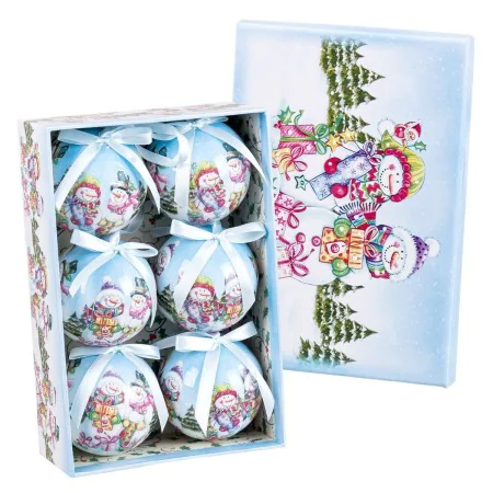 Boules de Noël Multicouleur Polyfoam Bonhomme de Neige 7,5 x 7,5 x 7,5 cm (6 Unités) de BigBuy Christmas, Noël - Réf : S88040...