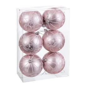 Christmas Baubles Pink Plastic 8 cm (6 Units) by BigBuy Christmas, Christmas - Ref: S8804069, Price: 10,64 €, Discount: %