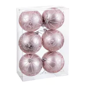 Bolas de Navidad Rosa Plástico 8 cm (6 Unidades) de BigBuy Christmas, Navidad - Ref: S8804069, Precio: 10,64 €, Descuento: %