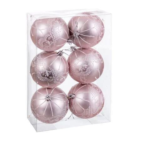 Bolas de Navidad Rosa Plástico 8 cm (6 Unidades) de BigBuy Christmas, Navidad - Ref: S8804069, Precio: 9,57 €, Descuento: %