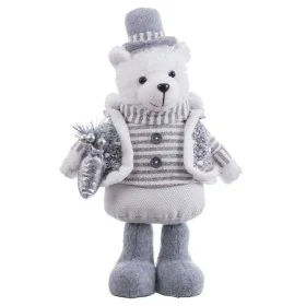 Adorno Navideño Blanco Gris Metal Tejido Oso polar 20 x 10 x 33 cm de BigBuy Christmas, Navidad - Ref: S8804080, Precio: 23,3...