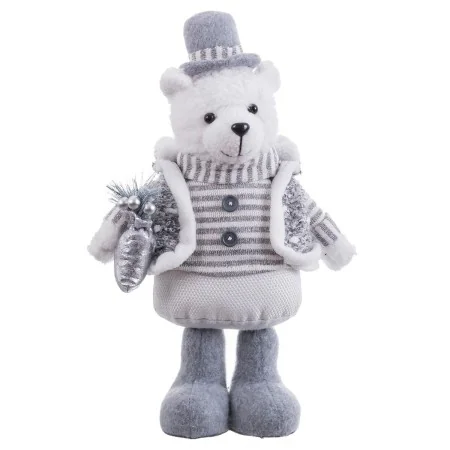 Adorno Navideño Blanco Gris Metal Tejido Oso polar 20 x 10 x 33 cm de BigBuy Christmas, Navidad - Ref: S8804080, Precio: 22,4...