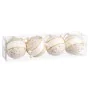 Bolas de Natal Branco Dourado Polyfoam Tecido Laço 8 x 8 x 8 cm (4 Unidades) de BigBuy Christmas, Natal - Ref: S8804140, Preç...