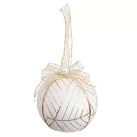 Boules de Noël Blanc Polyfoam Tissu 6 x 6 x 6 cm (6 Unités) de BigBuy Christmas, Noël - Réf : S8804147, Prix : 7,94 €, Remise...