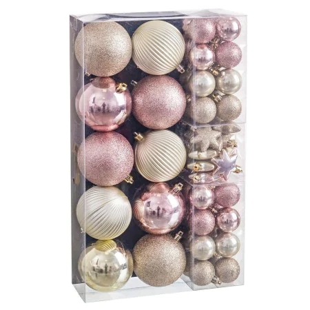 Bolas de Natal Cor de Rosa (58 Unidades) de BigBuy Christmas, Natal - Ref: S8804167, Preço: 18,89 €, Desconto: %