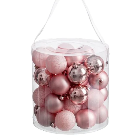 Boules de Noël Rose 5 x 5 x 5 cm (40 Unités) de BigBuy Christmas, Noël - Réf : S8804174, Prix : 12,46 €, Remise : %