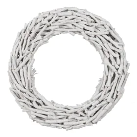 Couronne de Noël Blanc Bois de paulownia 52 x 15 x 52 cm de BigBuy Christmas, Noël - Réf : S8804205, Prix : 35,40 €, Remise : %