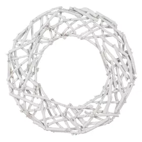 Couronne de Noël Blanc Bois de paulownia 60 x 5 x 60 cm de BigBuy Christmas, Noël - Réf : S8804206, Prix : 20,04 €, Remise : %