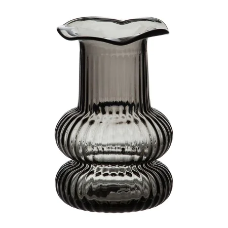 Vase Grey Glass 11,8 x 11,8 x 19 cm by BigBuy Home, Vases - Ref: S8804248, Price: 13,72 €, Discount: %