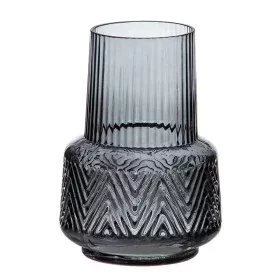 Vase Grey Glass 10,5 x 10,5 x 15 cm by BigBuy Home, Vases - Ref: S8804249, Price: 10,73 €, Discount: %