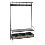 Hall Table with Drawers BRICK Coat rack Brown Black Iron 111 x 37 x 185 cm by BigBuy Home, Hallway Furniture Sets - Ref: S880...