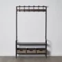 Hall Table with Drawers BRICK Coat rack Brown Black Iron 111 x 37 x 185 cm by BigBuy Home, Hallway Furniture Sets - Ref: S880...