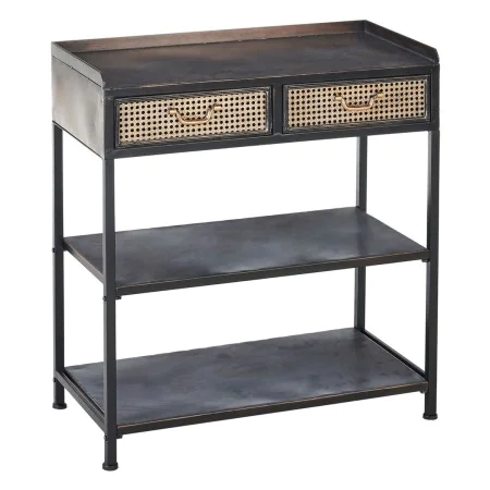 Hall Table with 2 Drawers BRICK Brown Black Iron 75,5 x 38 x 85 cm by BigBuy Home, Hallway Furniture Sets - Ref: S8804252, Pr...