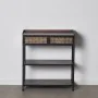 Hall Table with 2 Drawers BRICK Brown Black Iron 75,5 x 38 x 85 cm by BigBuy Home, Hallway Furniture Sets - Ref: S8804252, Pr...