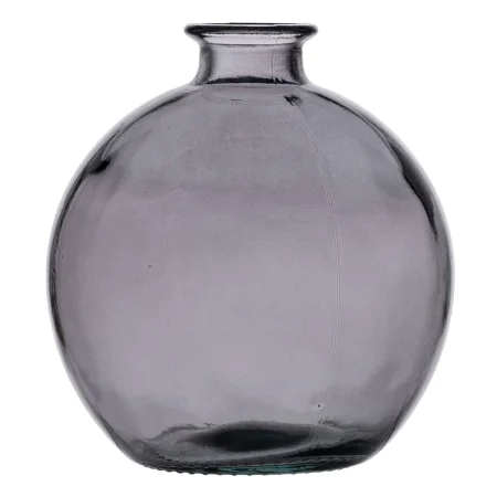 Vase Grey recycled glass 16 x 16 x 18 cm by BigBuy Home, Vases - Ref: S8804317, Price: 11,50 €, Discount: %