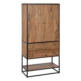 Cupboard LENNOX Black Natural 90 x 45 x 190 cm by BigBuy Home, Sideboards - Ref: S8804369, Price: 748,55 €, Discount: %