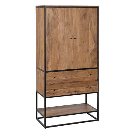 Armoire LENNOX Noir Naturel 90 x 45 x 190 cm de BigBuy Home, Buffets, crédences et vaisseliers - Réf : S8804369, Prix : 799,4...