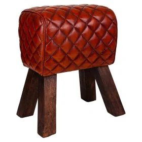 Stool Alexandra House Living Brown Leather Mango wood 51 x 30 x 41 cm by Alexandra House Living, Sofas and chairs - Ref: D163...