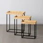 Set of 3 tables Black Natural Iron MDF Wood 57,5 x 37,5 x 67,5 cm (3 Units) by BigBuy Home, Tables - Ref: S8804375, Price: 17...