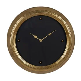 Relógio de Parede Preto Dourado PVC Cristal Ferro Madeira MDF 46 x 6 x 46 cm de BigBuy Home, Relógios de parede - Ref: S88043...