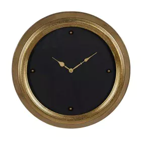 Reloj de Pared Negro Dorado PVC Cristal Hierro Madera MDF 46 x 6 x 46 cm de BigBuy Home, Relojes de pared - Ref: S8804379, Pr...