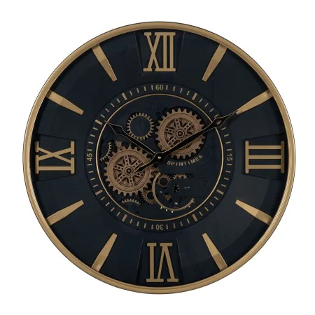 Orologio da Parete Nero Dorato Cristallo Ferro 59 x 8,5 x 59 cm (3 Unità) di BigBuy Home, Orologi da parete - Rif: S8804410, ...