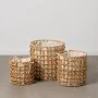 Set of Baskets Beige Cream Natural Fibre 45 x 45 x 45 cm (3 Units) by BigBuy Home, Storage baskets - Ref: S8804443, Price: 11...