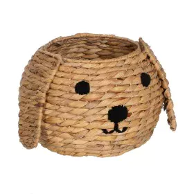 Basket Dog Black Beige Natural Fibre 27 x 27 x 19 cm by BigBuy Home, Storage baskets - Ref: S8804495, Price: 27,39 €, Discoun...